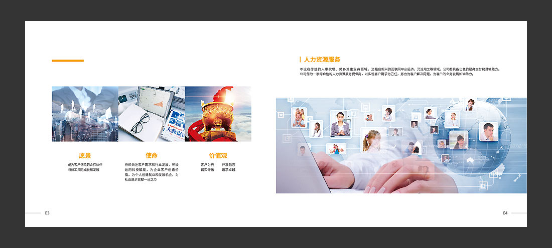 北京萬(wàn)古人力資源公司宣傳冊(cè)，精裝畫(huà)冊(cè)設(shè)計(jì)-4